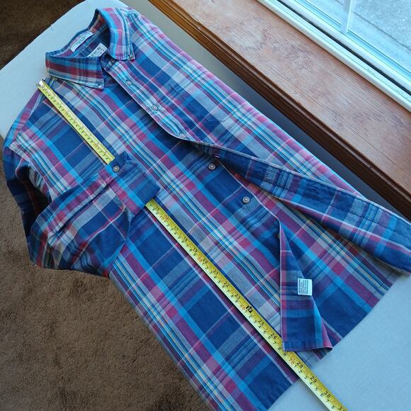 Arrow Sport Vintage 80s Primary Color Plaid Shirt XL long sleeve button-up - Picture 11 of 14